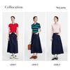 Navigare Fade-Resistant A-Line Denim Midi Skirt