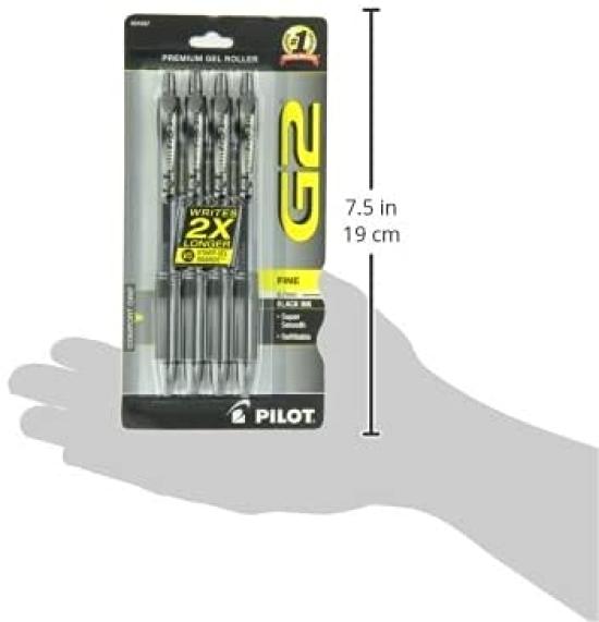 Pilot G2 Premium Gel Ink Rollerball Knock-Style Pen, 4-Pack