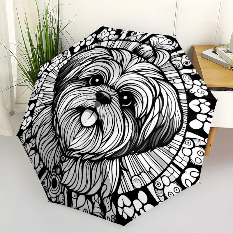 

1pc Dog Portrait Automatic Open/Close Umbrella - Portable Collapsible Umbrella with 8-Rib Stability, Fashion Lovers yy251017090