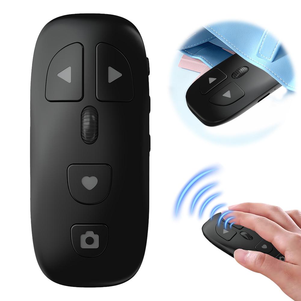 Bluetooth Remote Control Page Turner For Tiktok Reels E-Book Short Video Selfie Shutter With Zoom  Pan For Iphone Android