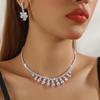 Elegant Crystal Necklace & Earrings Set for Weddings and Banquets