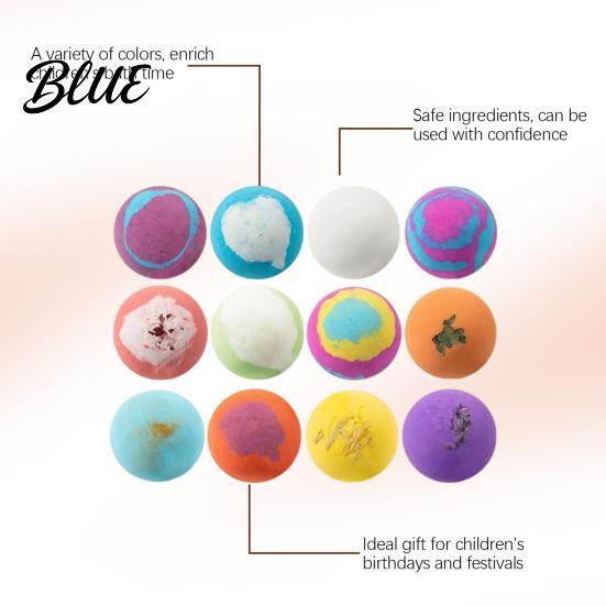 Salt Bath Ball 12Pcs Bombs Set with Toy Fizzy Spa for Kids Adults Moisturizing Skin-Softening Portable Travel Relaxation Kit Beach Pool Home