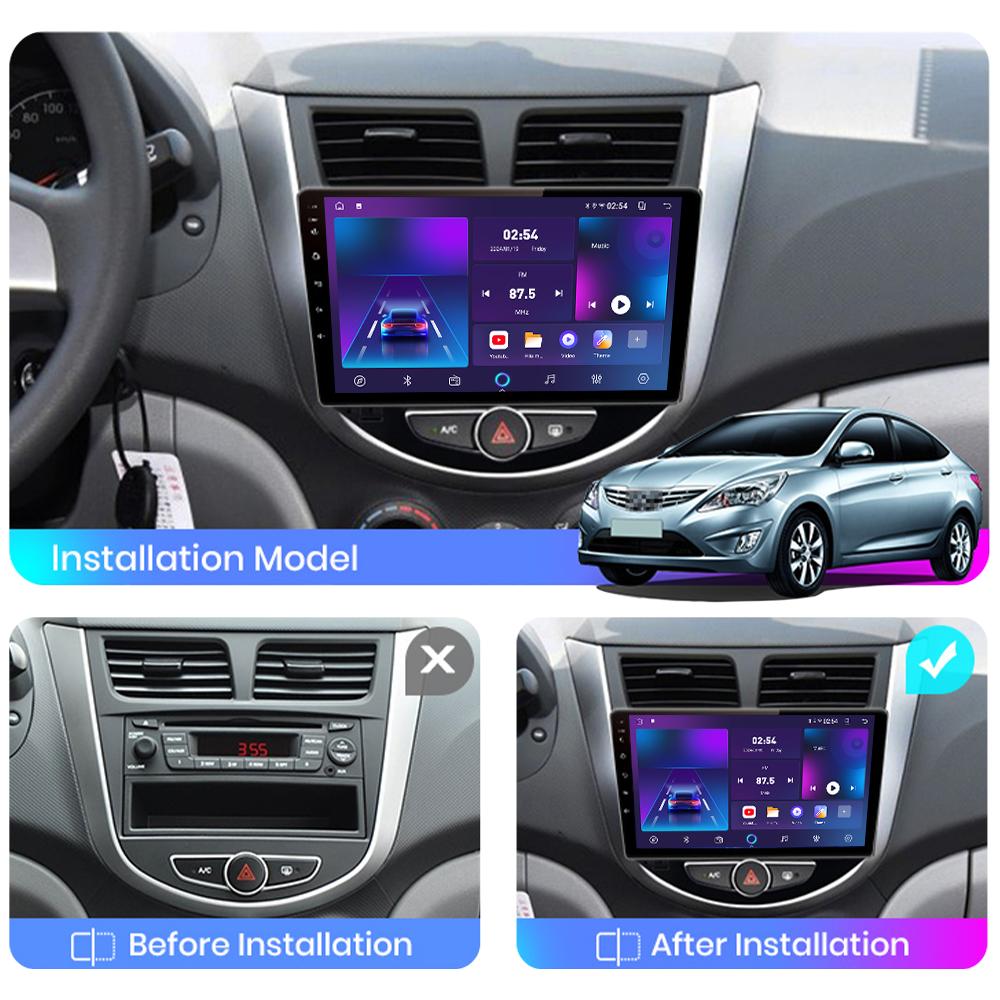 Autorádio Android pro Hyundai Solaris Accent Verna 2010-2016 Multimediální přehrávač Hlavní jednotka Stereo GPS Navigace BT WIFI 1+16GB