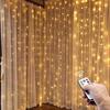 3x3m USB Remote Copper Wire Curtain Lights for Bedroom & Christmas Décor