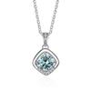 Bague Ringen 1ct VVS D Colored Moissanite Diamond Necklace For Women Silver 925 Jewelry Female Simple Temperament Clavicle Chain