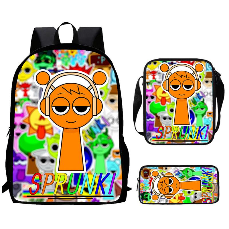 Sprunki Rhythm Box, Game Anime Backpack, Student Schoolbag, Computer Bag
