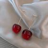 Resin cherry earrings, personalized fashion and versatile design studs, new earrings in early spring 2025