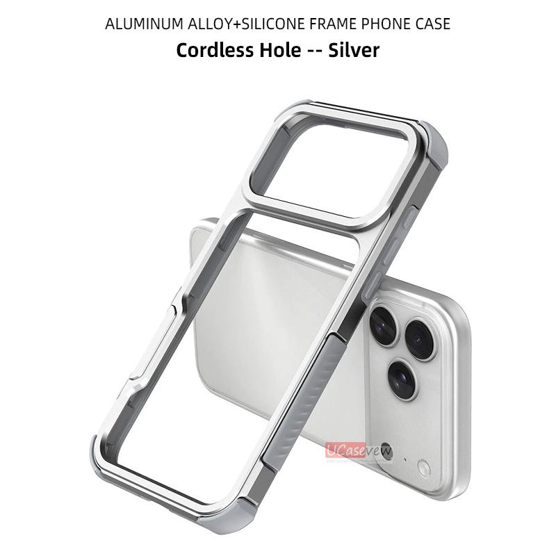 Aluminum Alloy Bumper Case for iPhone 18 16 17 Pro Max 16 17 18Open Back Frame with Cushioned Corners and Camera Edge Protection
