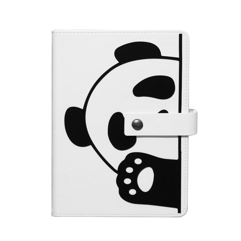 Cute Panda Design Notebook Size 148mm x 214mm Cute PU Leather Buckle Notebook Student Diary Notebook Cover Writing Utensils Pencil Stationery Girls