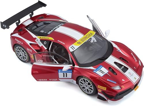 Bburago 1/24 Scale Ferrari 488 Challenge 2017 Red / Diecast Model Car, Finished Product, 18-26308