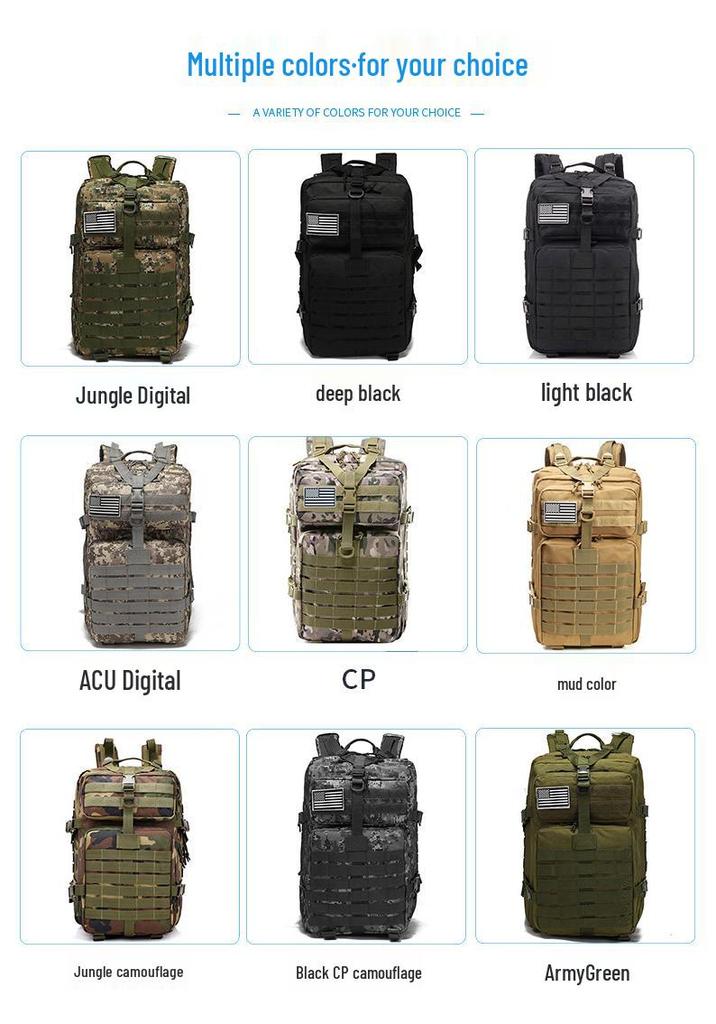 Military Tactical Level 3 Large Capacity Backpack for Outdoor, Hiking & Mountaineering