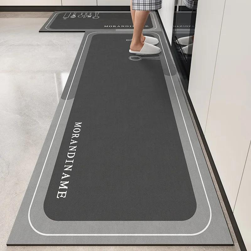 Modern Kitchen Rug PVC Leather Non-slip Waterproof Oil-proof Floor Mat Long Strip Home Decoration Carpet for Safety