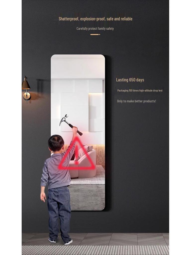 Senfu Self-Adhesive Acrylic Full Body Mirror Wall Sticker for Dorm & Wardrobe