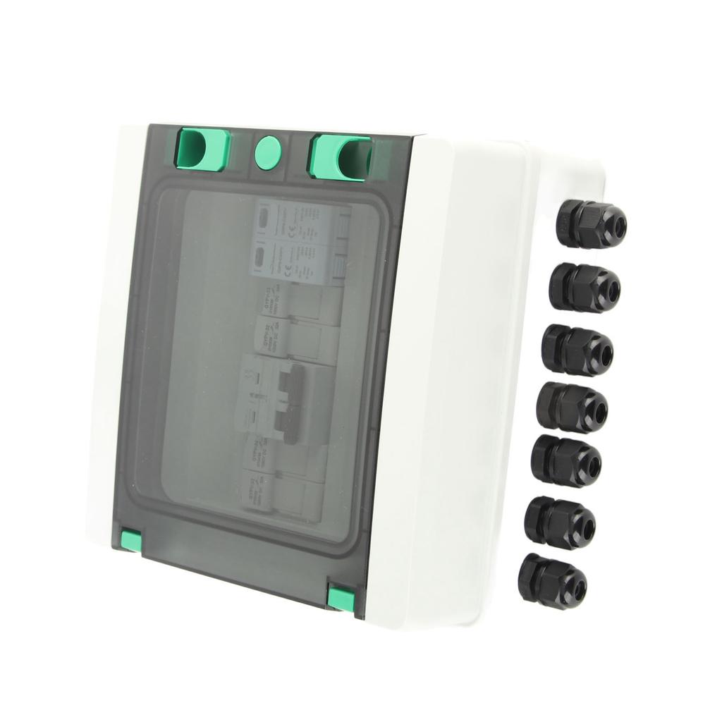 Solar PV Combiner Box 2 String Thunder Protection Circuit Breaker 2 In 1 Out DC550V IP65 Waterproof with MPPT Inverter