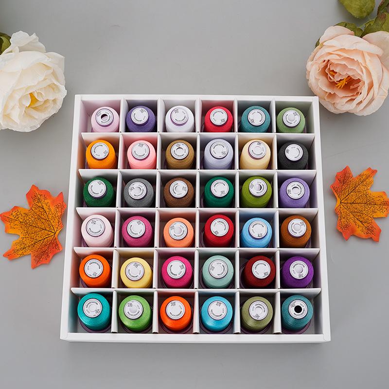 Household color handmade embroidery thread Computer embroidery thread 36 colors 120D high-brightness polyester embroidery thread set 550 yards