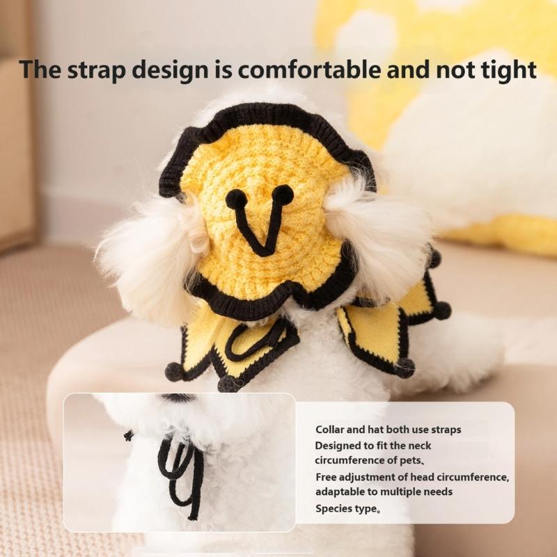 Holiday Dog Hat Collar Warm Thicken Weave Knitted Hat For Small To Large Animals Party Indoor Use