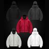 Men's Double Hat Fleece Sweater Hoodie, Solid Color Pullover, Solid Color Hoodie with Zippered Front for Daily Wear (Autumn/Winter)