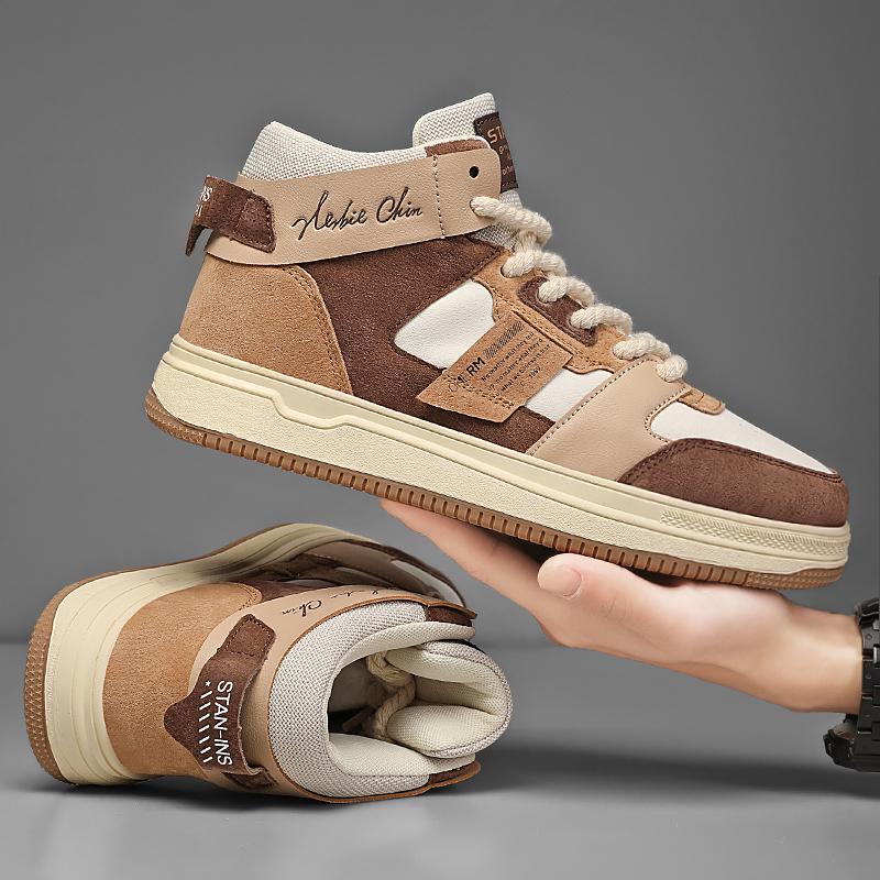 Brand Casual Sneakers Men High-Top Skateboarding Shoes Male Fashion Non-Slip Comfortable Flat Vulcanize Shoes Student