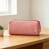 Striped Print Pencil Pouch Polyester Bubble Yarn Pen Bag Minimalist Stationery Pouch  School Office