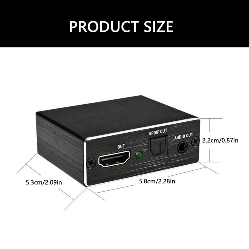 4K 4K HDTV Audios Extractor HDTV Audios Video Splitter 3.5mm Optical 5.1Output for Gaming Consoles Home Entertainment