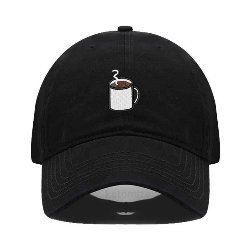 

Coffee Cup Embroidery Baseball Cap For Men Women Washed Cotton Dad Hat Adjustable Unisex Casual Sports Caps