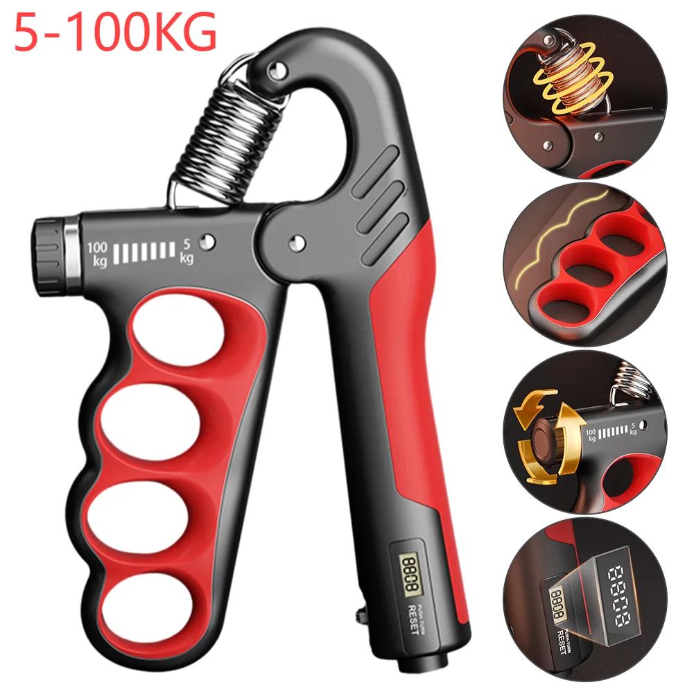 5-100kg Hand Gripper Gym Wrist Expander Hand Strengthener Adjustable Dynamometer Hand Grip Finger Forearm Trainer Muscle Recover красный