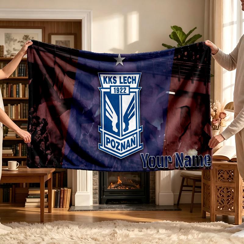 Kks Lech Poznan (1) Personalized Name Blanket Soft Cozy Gift for Sofa Bed Couch Home Decoration