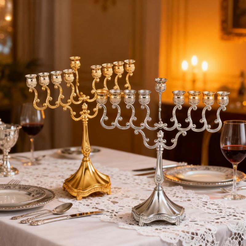 9-head European Light Luxury Zinc Alloy Candle Stand Retro High-end Candlelight Dinner Romantic Desktop Decoration