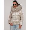 Down Jacket with Hood with FAN LEATHER Patch