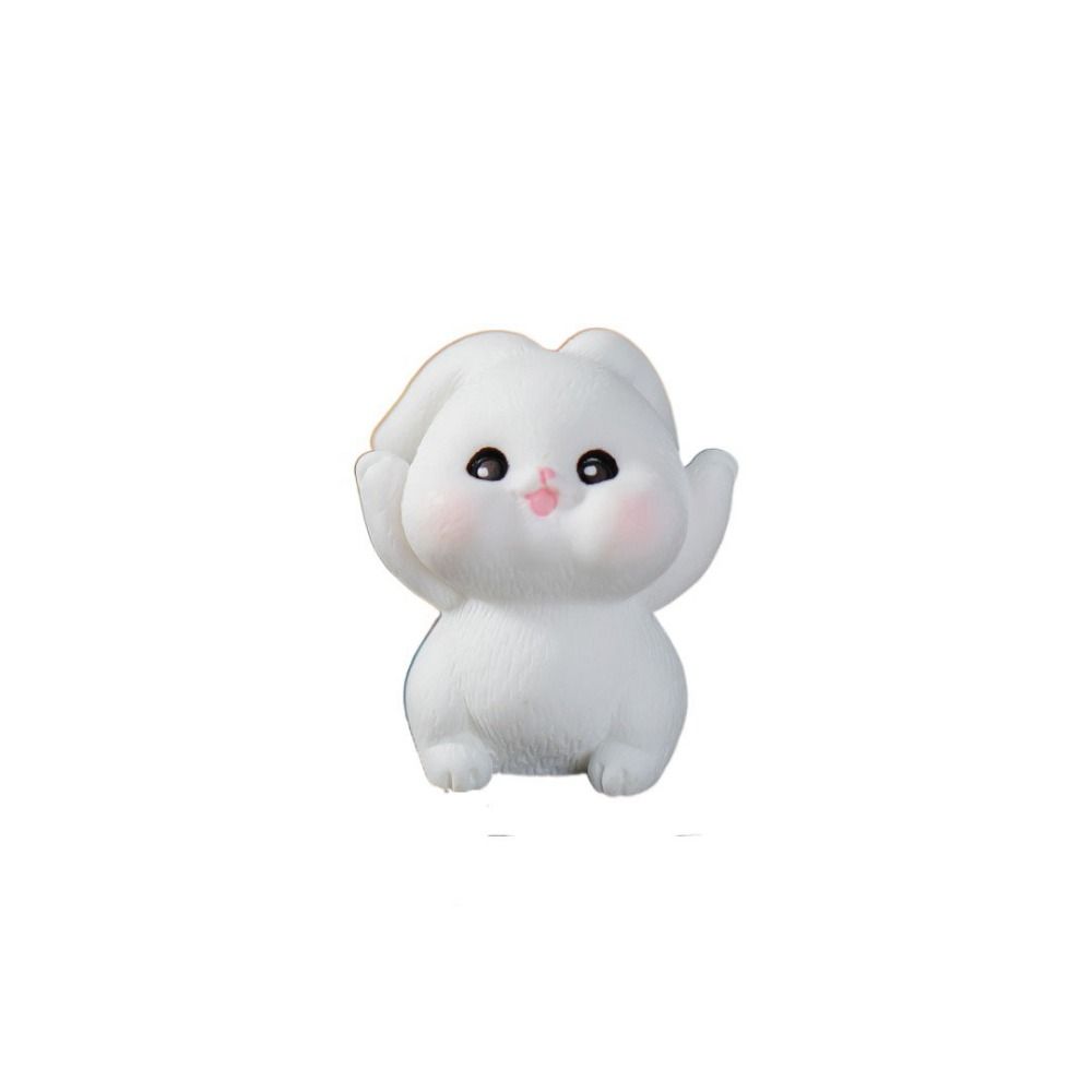 Handmade Rabbit Figurines Micro Landscape Moon Cake Model Cute Bunny Ornaments  Outdoor