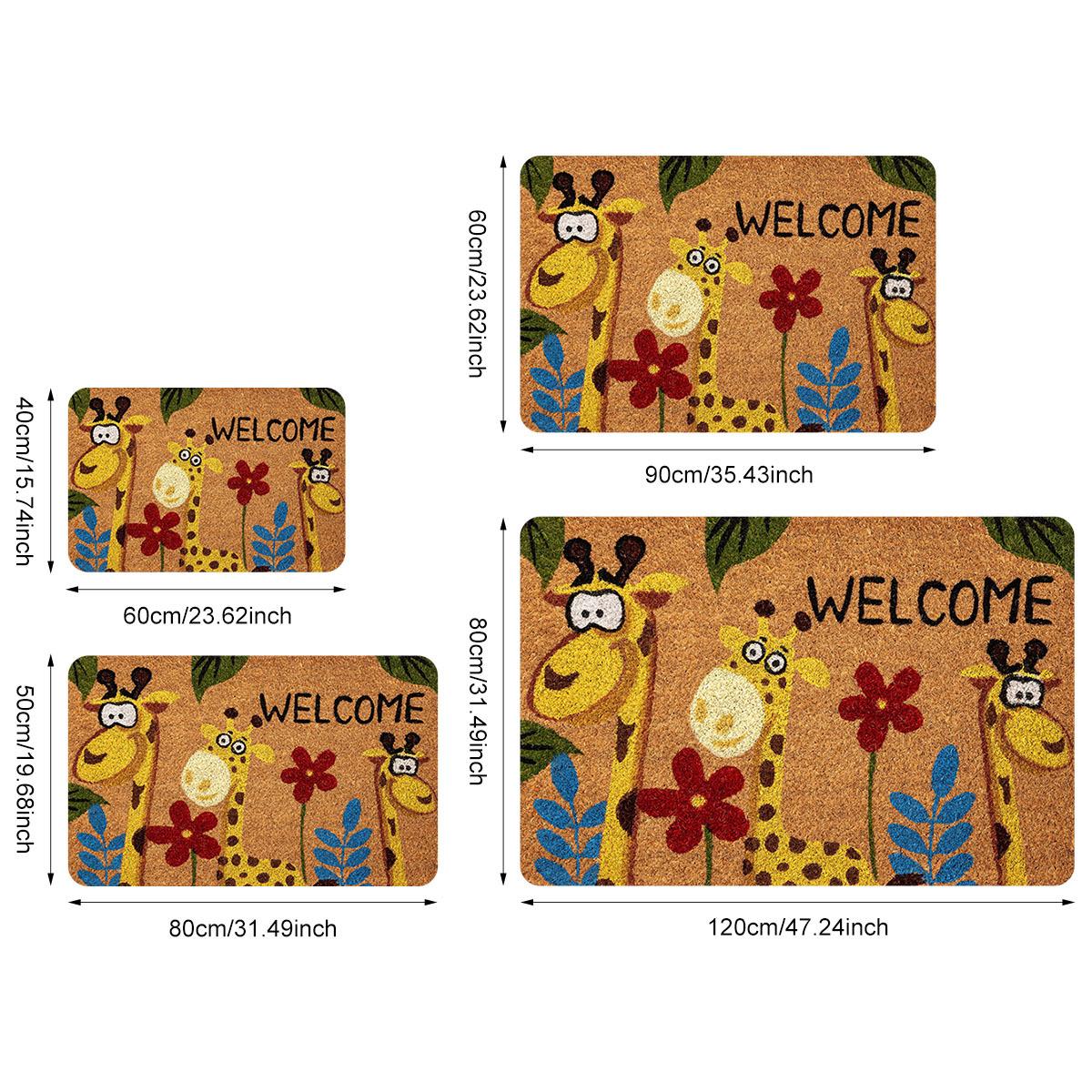 

Cartoon Cute Giraffe Doormat Welcome Mat Outdoor Carpet Rug For Bedroom Bedside Floor Mat Living Room Carpet Washable Hom 60X90CM (2X2.95FT