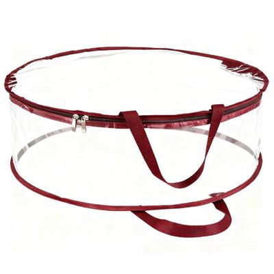 Christmas Wreath Bag Transparent Storage Bag Reliable Carry Handles