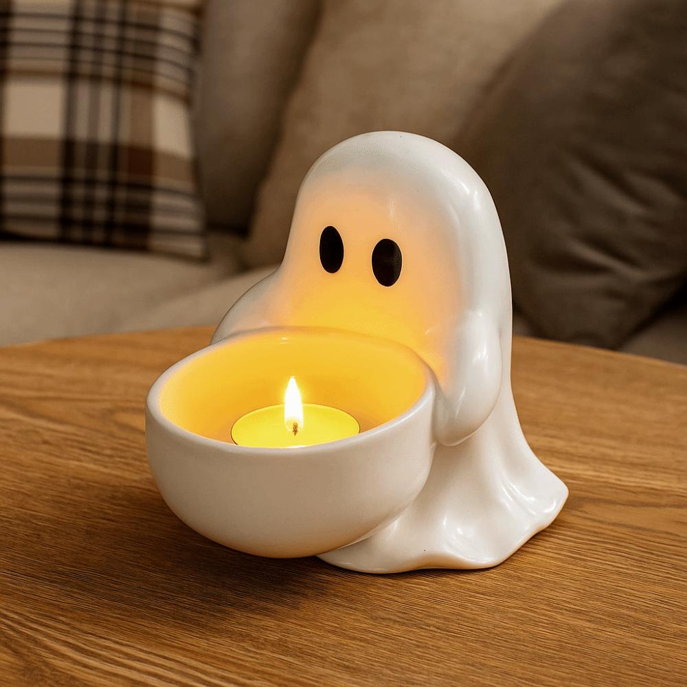 Resin Halloween Ghost Candle Holder Gothic Halloween Candlestick Holder  Party Decorations
