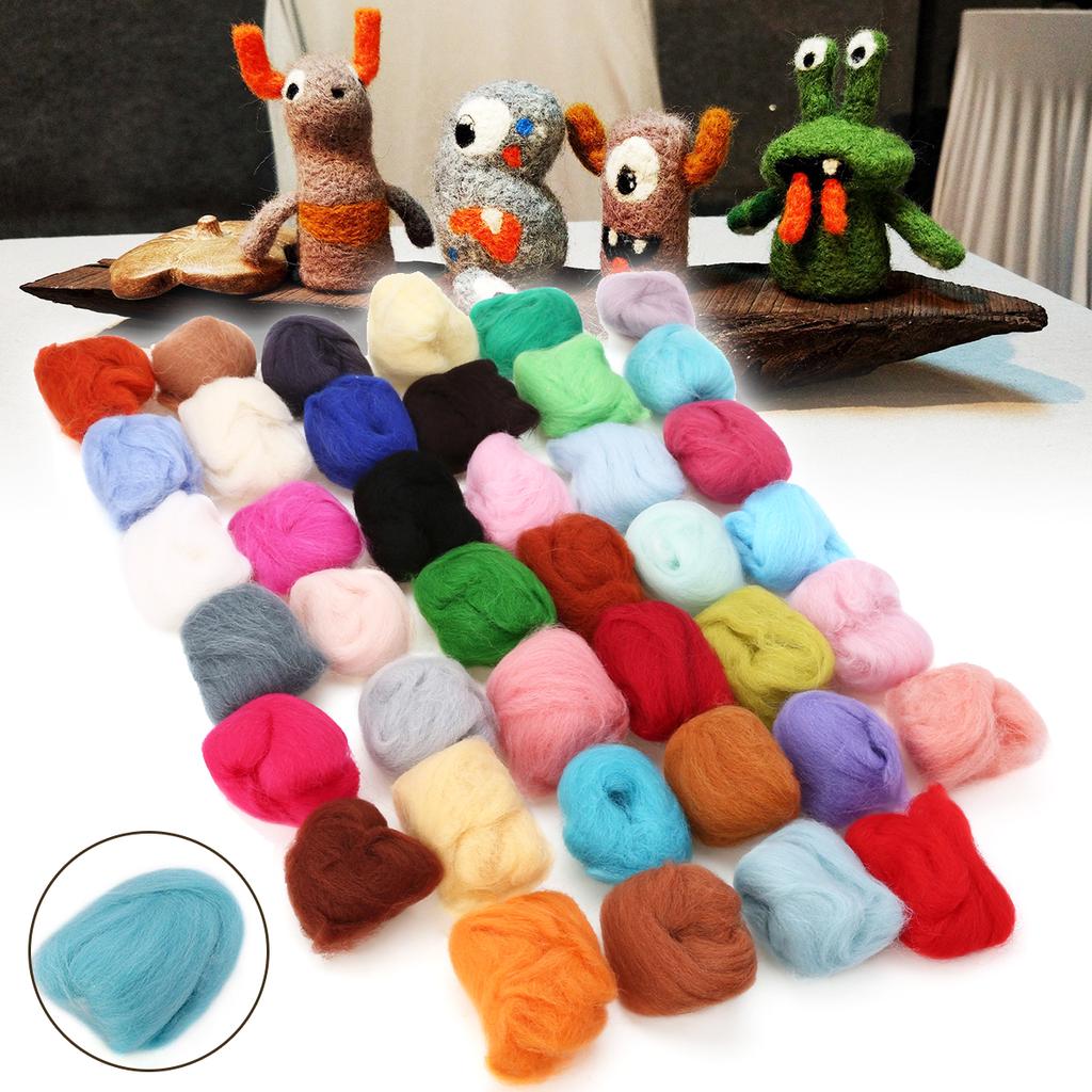 Buy Peigu New 3g 40 Colors Merino Felting Wool Tops Fibre for Needle