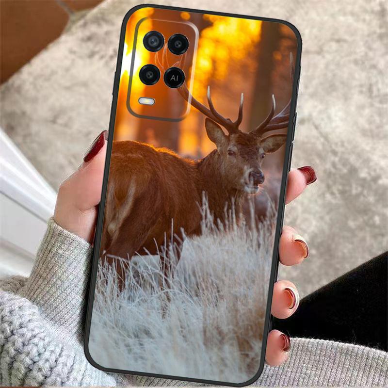 STUNNING DEER Animal Case For Oppo A57 A17 A77 A40 A78 A54 A74 A94 A76 A16 A96 A18 A60 A80 A38 A58 A98 A15 A5 Pro