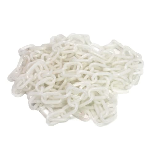 Dodtazz Lightweight Plastic Chain, No Trespassing Sign, for Parking Lots and Construction Sites, 6mm Diameter, Approximately 4-12m Long (White/8m)