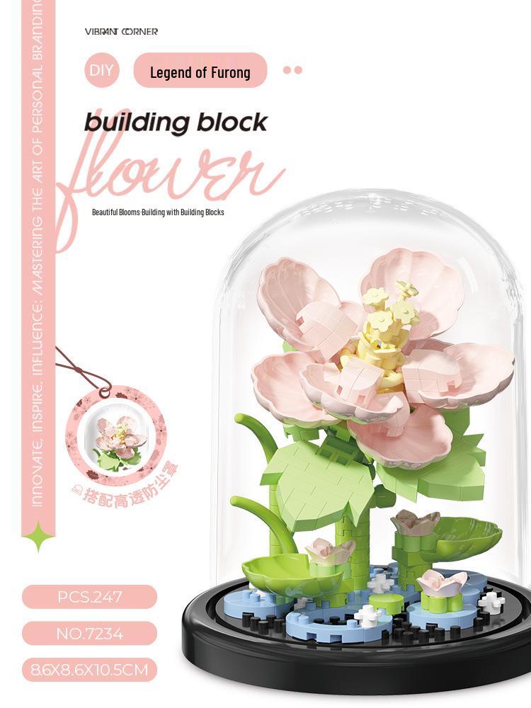 Rosa Eterna e Girasole Giocattolo da Costruzione - Fiori Freschi in Vaso per Regali di San Valentino e della Festa degli Insegnanti