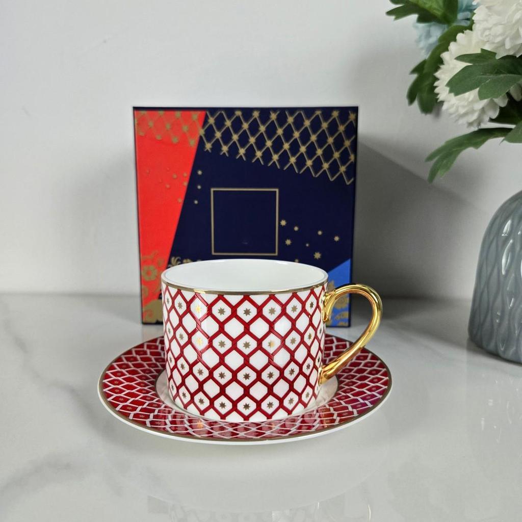 Ruský královský kostní porcelánový set šálku a podšálku na kávu - Keramika v evropském stylu pro odpolední čaj