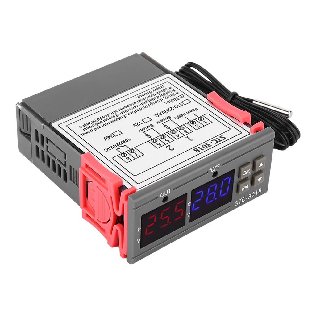 STC 3018 Digital Temperature Controller Sensor Thermostat with NTC Cable Length 1M (24V)