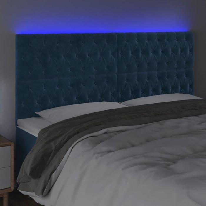 VidaXL LED Headboard Bedroom Furniture Double Bed Accessory Head of Bed Frame Interior Dark Blue 3122830