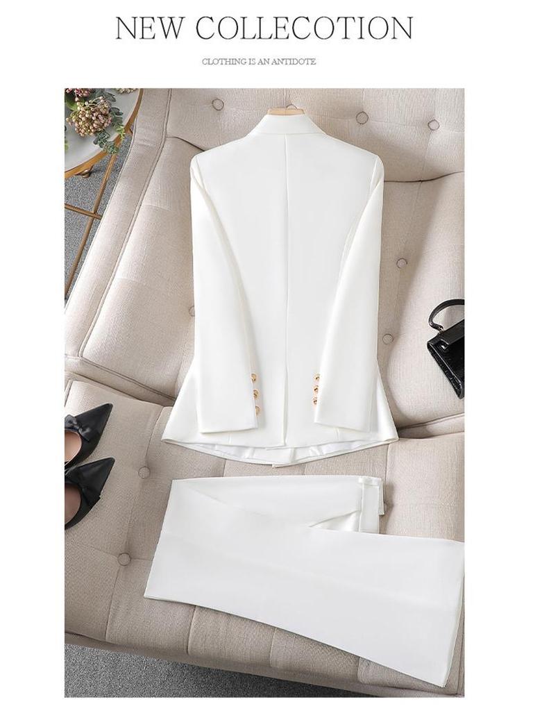 Women's Professional Suit Set: Elegant Spring/Autumn Attire for College Interviews & Hotel Manager Uniform.