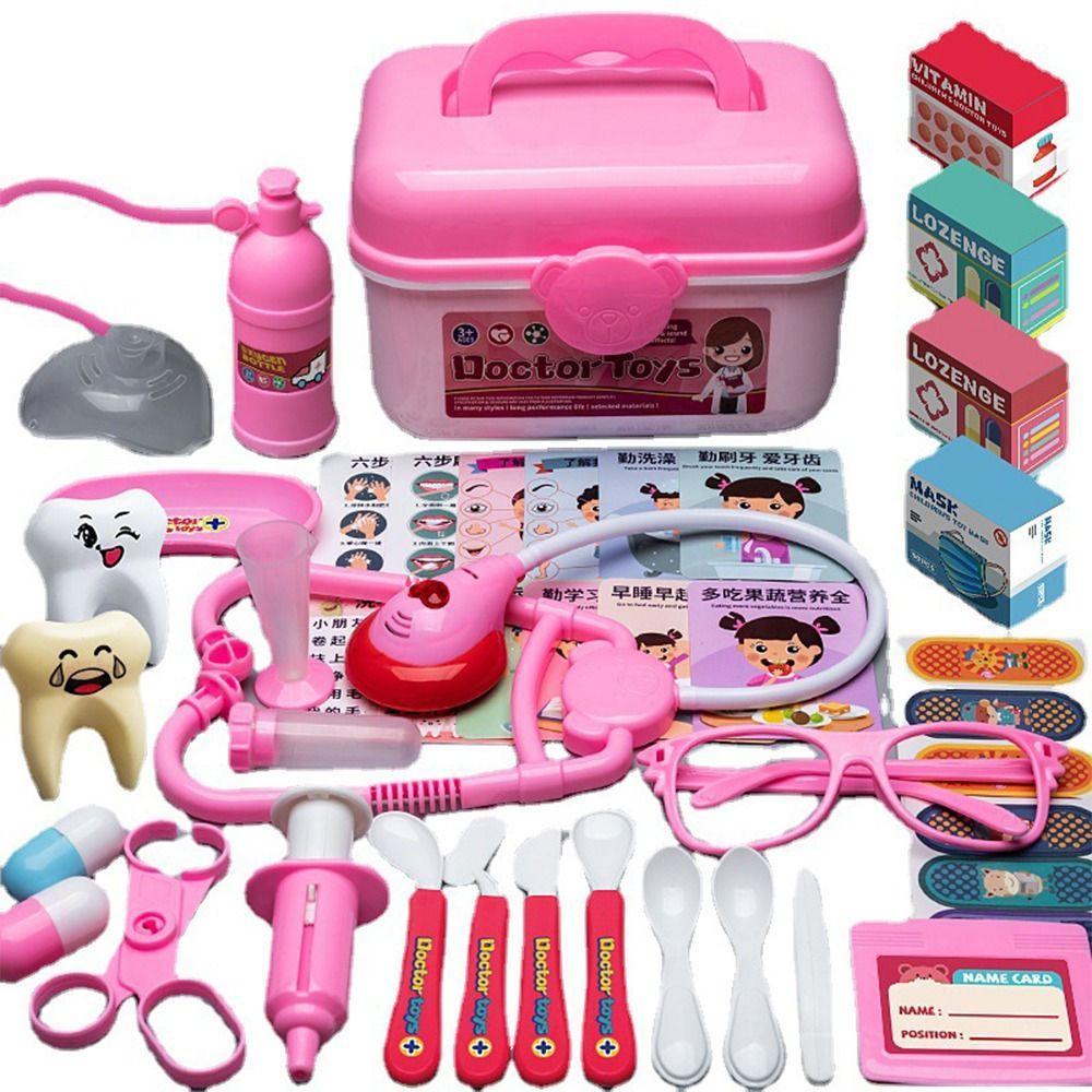 Accessories Doctor Toys Pink Blue Role-playing Games Simulation Doctor Set  Educational Gift