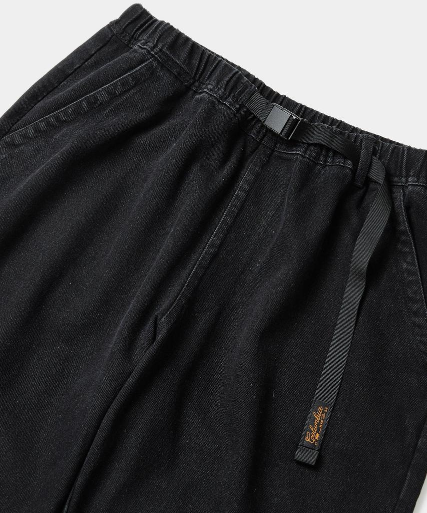 COLUMBIA UNIVERSITY Sl-Label Belted All-Round Denim Pants Black Denim