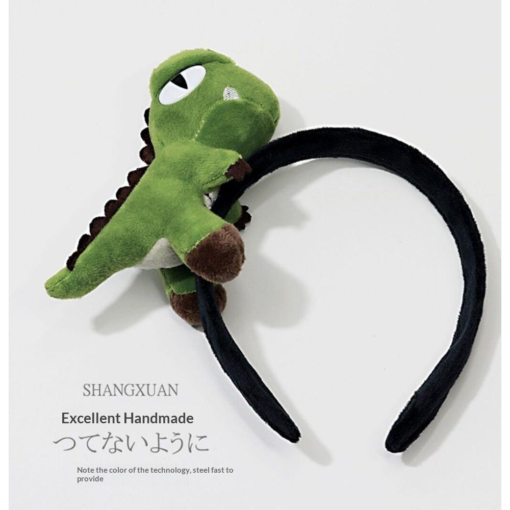 Cartoon Little Dinosaur Doll Cute Headband Korean Internet Celebrity Super Cute Headband Plush Hairpin Exquisite Brooch Hair Accessories
