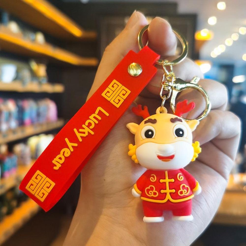 2024 Dragon Year Keychain Zodiac Chinese Dragon Keyring New Year Gifts