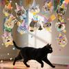 12 st Kattunge Virvlar Hängande Ornament Djur Virvlar Takdekoration för Husdjur Djur Födelsedag Festival Bröllopsfest