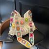 Fashiable Hollow Out Floral Casual Crossbody Bag, Stylish Crochet Shoulder Bag, Color Positi Flowers Shoulder Strap Random