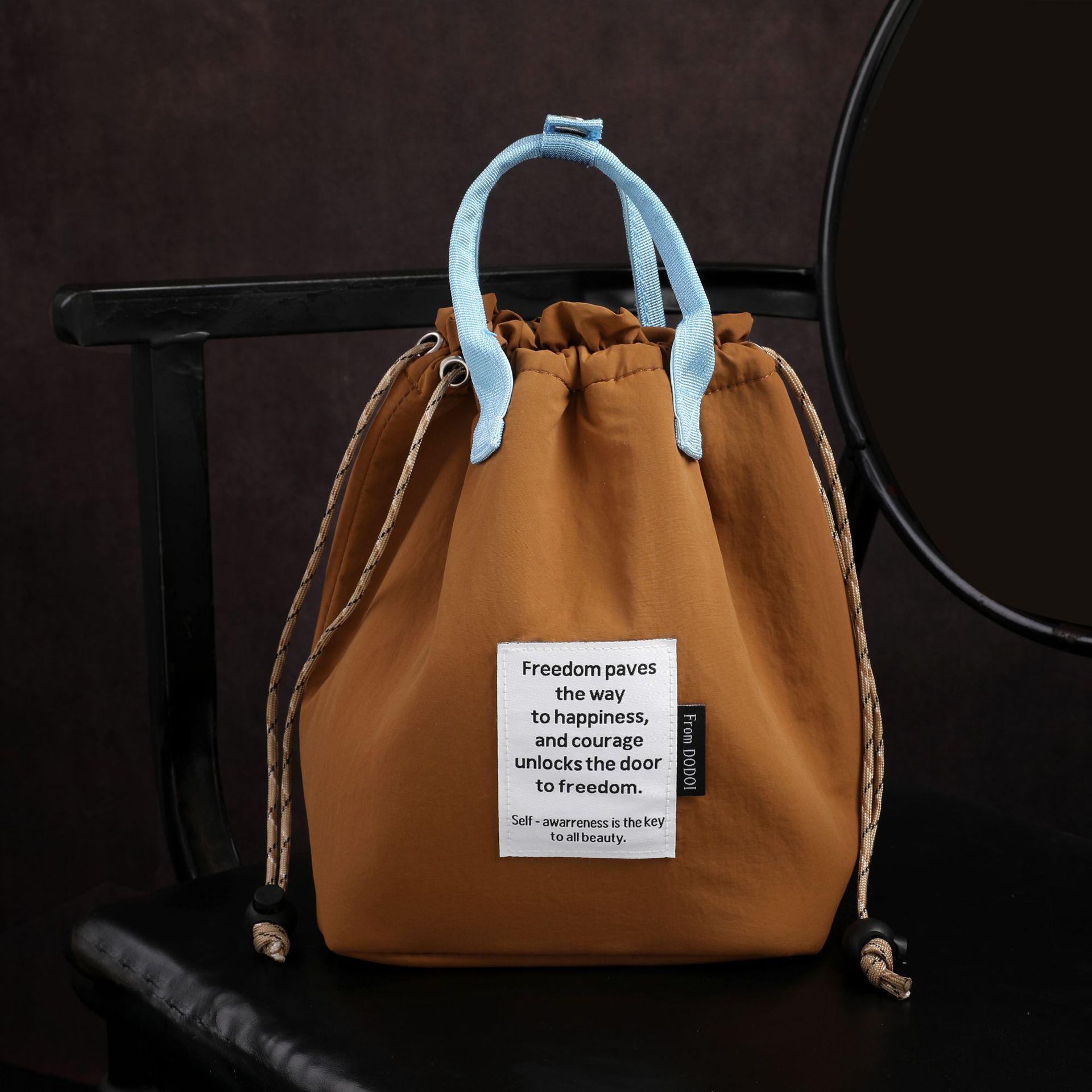 Portable Insulated Canvas Lunch Bag with Drawstring 1530₽