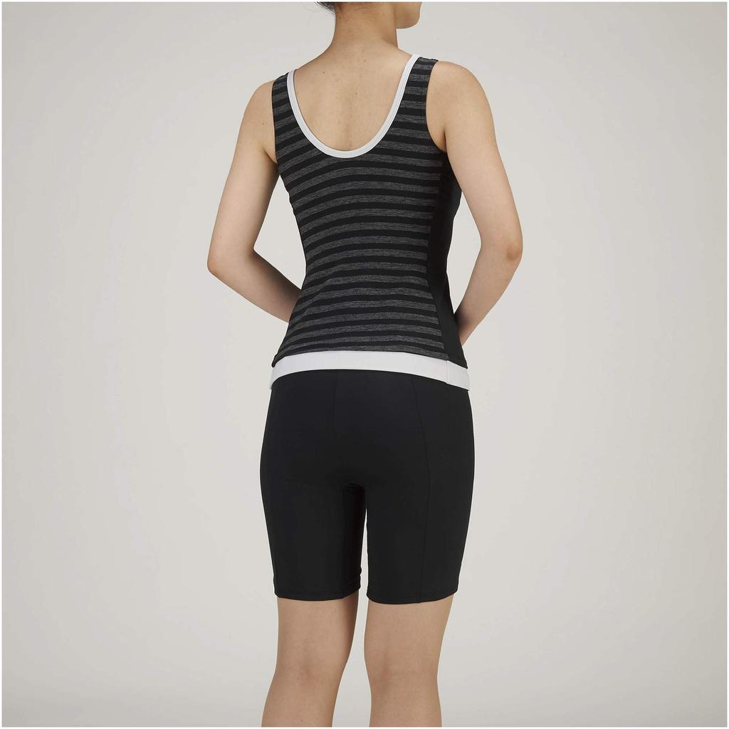 MIZUNO Gym Fitness Swimsuit Size Women's (3.5-Length) N2JG934291, Small, Black/Gray