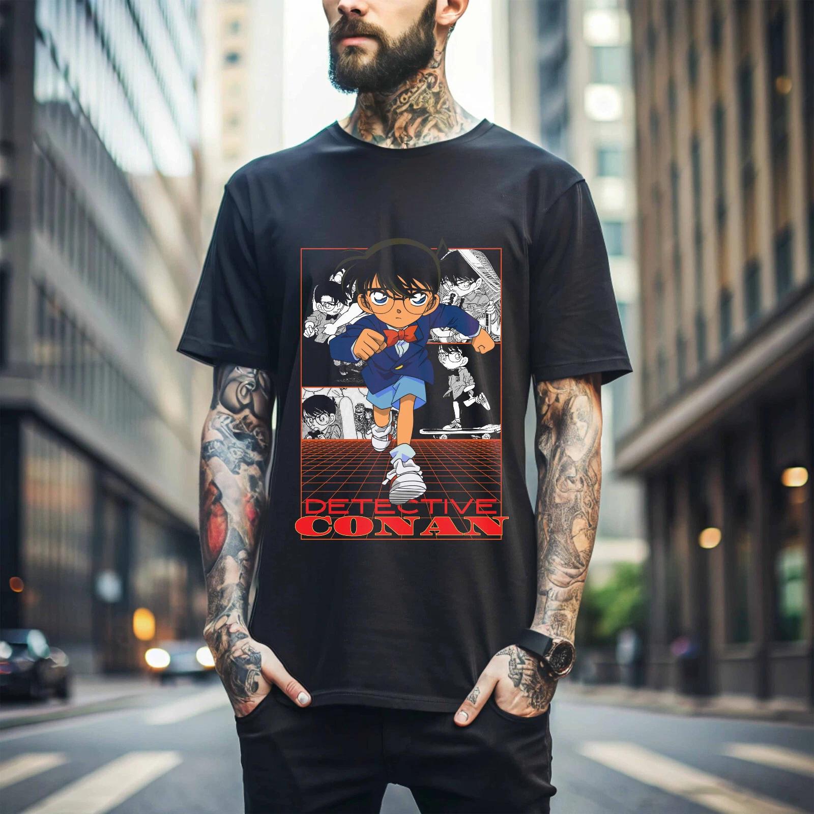 

MENS WOMENS Detective Conan T-shirt Edogawa Shirt Shinichi Vermouth Gin Girl Shirt Gift 100 3XL